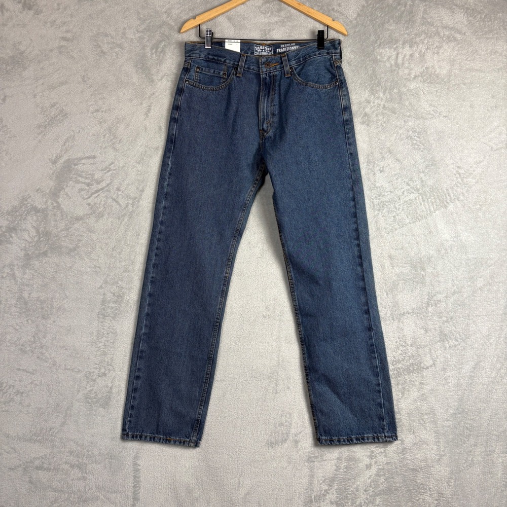Signature by Levi Strauss Mens Regular Fit Straight Leg‎ Jeans Blue 33x32 NEW